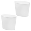 image:imageiDesign Small Oval Trash Can White Set of 2  Ideal for Bathroom or Home Office Made in USAPack of 2
