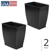image:imageiDesign Small Plastic Bathroom Trash Can Navy Blue  Slim Rectangle For Bedroom Office DormBlack