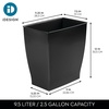 image:imageiDesign Small Plastic Bathroom Trash Can Navy Blue  Slim Rectangle For Bedroom Office DormBlack