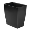 image:imageiDesign Small Plastic Bathroom Trash Can Navy Blue  Slim Rectangle For Bedroom Office DormBlack