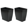 image:imageiDesign Small Plastic Bathroom Trash Can Navy Blue  Slim Rectangle For Bedroom Office DormBlack