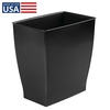 image:imageiDesign Small Plastic Bathroom Trash Can Navy Blue  Slim Rectangle For Bedroom Office DormBlack