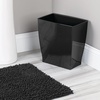 image:imageiDesign Small Plastic Bathroom Trash Can Navy Blue  Slim Rectangle For Bedroom Office DormBlack