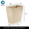 image:imageiDesign Small Plastic Bathroom Trash Can Navy Blue  Slim Rectangle For Bedroom Office DormBrown