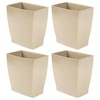 image:imageiDesign Small Plastic Bathroom Trash Can Navy Blue  Slim Rectangle For Bedroom Office DormBrown