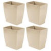 image:imageiDesign Small Plastic Bathroom Trash Can Navy Blue  Slim Rectangle For Bedroom Office DormBrown