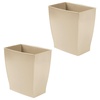 image:imageiDesign Small Plastic Bathroom Trash Can Navy Blue  Slim Rectangle For Bedroom Office DormBrown
