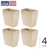 image:imageiDesign Small Plastic Bathroom Trash Can Navy Blue  Slim Rectangle For Bedroom Office DormBrown