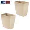 image:imageiDesign Small Plastic Bathroom Trash Can Navy Blue  Slim Rectangle For Bedroom Office DormBrown