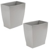 image:imageiDesign Small Plastic Bathroom Trash Can Navy Blue  Slim Rectangle For Bedroom Office DormGray
