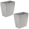 image:imageiDesign Small Plastic Bathroom Trash Can Navy Blue  Slim Rectangle For Bedroom Office DormGray