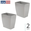 image:imageiDesign Small Plastic Bathroom Trash Can Navy Blue  Slim Rectangle For Bedroom Office DormGray
