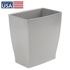 image:imageiDesign Small Plastic Bathroom Trash Can Navy Blue  Slim Rectangle For Bedroom Office DormGray