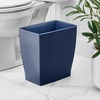 image:imageiDesign Small Plastic Bathroom Trash Can Navy Blue  Slim Rectangle For Bedroom Office DormNavy Blue
