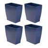 image:imageiDesign Small Plastic Bathroom Trash Can Navy Blue  Slim Rectangle For Bedroom Office DormNavy Blue