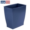 image:imageiDesign Small Plastic Bathroom Trash Can Navy Blue  Slim Rectangle For Bedroom Office DormNavy Blue