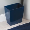image:imageiDesign Small Plastic Bathroom Trash Can Navy Blue  Slim Rectangle For Bedroom Office DormNavy Blue