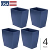 image:imageiDesign Small Plastic Bathroom Trash Can Navy Blue  Slim Rectangle For Bedroom Office DormNavy Blue