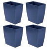 image:imageiDesign Small Plastic Bathroom Trash Can Navy Blue  Slim Rectangle For Bedroom Office DormNavy Blue