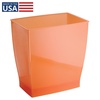 image:imageiDesign Small Plastic Bathroom Trash Can Navy Blue  Slim Rectangle For Bedroom Office DormOrange
