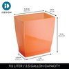 image:imageiDesign Small Plastic Bathroom Trash Can Navy Blue  Slim Rectangle For Bedroom Office DormOrange