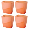 image:imageiDesign Small Plastic Bathroom Trash Can Navy Blue  Slim Rectangle For Bedroom Office DormOrange