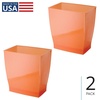 image:imageiDesign Small Plastic Bathroom Trash Can Navy Blue  Slim Rectangle For Bedroom Office DormOrange