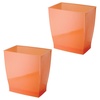 image:imageiDesign Small Plastic Bathroom Trash Can Navy Blue  Slim Rectangle For Bedroom Office DormOrange