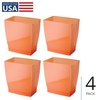 image:imageiDesign Small Plastic Bathroom Trash Can Navy Blue  Slim Rectangle For Bedroom Office DormOrange