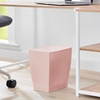 image:imageiDesign Small Plastic Bathroom Trash Can Navy Blue  Slim Rectangle For Bedroom Office DormPink