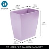 image:imageiDesign Small Plastic Bathroom Trash Can Navy Blue  Slim Rectangle For Bedroom Office DormPurple