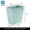 image:imageiDesign Small Plastic Bathroom Trash Can Navy Blue  Slim Rectangle For Bedroom Office DormSoft Aqua Blue
