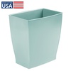 image:imageiDesign Small Plastic Bathroom Trash Can Navy Blue  Slim Rectangle For Bedroom Office DormSoft Aqua Blue