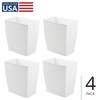 image:imageiDesign Small Plastic Bathroom Trash Can Navy Blue  Slim Rectangle For Bedroom Office DormWhite