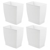 image:imageiDesign Small Plastic Bathroom Trash Can Navy Blue  Slim Rectangle For Bedroom Office DormWhite