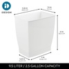 image:imageiDesign Small Plastic Bathroom Trash Can Navy Blue  Slim Rectangle For Bedroom Office DormWhite