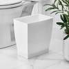 image:imageiDesign Small Plastic Bathroom Trash Can Navy Blue  Slim Rectangle For Bedroom Office DormWhite