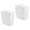 image:imageiDesign Small Plastic Bathroom Trash Can Navy Blue  Slim Rectangle For Bedroom Office DormWhite