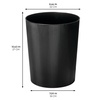 image:imageiDesign Small Round Plastic Bathroom Trash Can White  For Kitchen Pantry Bathroom Office Made in USA Made in USABlack Fluted