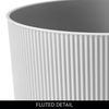 image:imageiDesign Small Round Plastic Bathroom Trash Can White  For Kitchen Pantry Bathroom Office Made in USA Made in USAGrey Fluted
