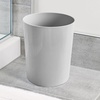 image:imageiDesign Small Round Plastic Bathroom Trash Can White  For Kitchen Pantry Bathroom Office Made in USA Made in USAGrey Fluted
