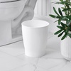 image:imageiDesign Small Round Plastic Bathroom Trash Can White  For Kitchen Pantry Bathroom Office Made in USA Made in USAWhite
