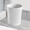 image:imageiDesign Small Round Plastic Bathroom Trash Can White  For Kitchen Pantry Bathroom Office Made in USA Made in USAWhite Fluted
