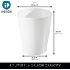 image:imageiDesign Small Round Plastic Trash Can White Set of 4  Ideal for Bathroom or Office Made in USA