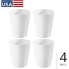 image:imageiDesign Small Round Plastic Trash Can White Set of 4  Ideal for Bathroom or Office Made in USA
