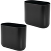 image:imageiDesign Small Slim Plastic Bathroom Trash Can Gray  Bedroom Office Desk DormBlack