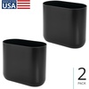 image:imageiDesign Small Slim Plastic Bathroom Trash Can Gray  Bedroom Office Desk DormBlack
