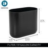 image:imageiDesign Small Slim Plastic Bathroom Trash Can Gray  Bedroom Office Desk DormBlack