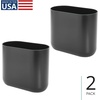 image:imageiDesign Small Slim Plastic Bathroom Trash Can Gray  Bedroom Office Desk DormCharcoal