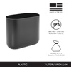 image:imageiDesign Small Slim Plastic Bathroom Trash Can Gray  Bedroom Office Desk DormCharcoal
